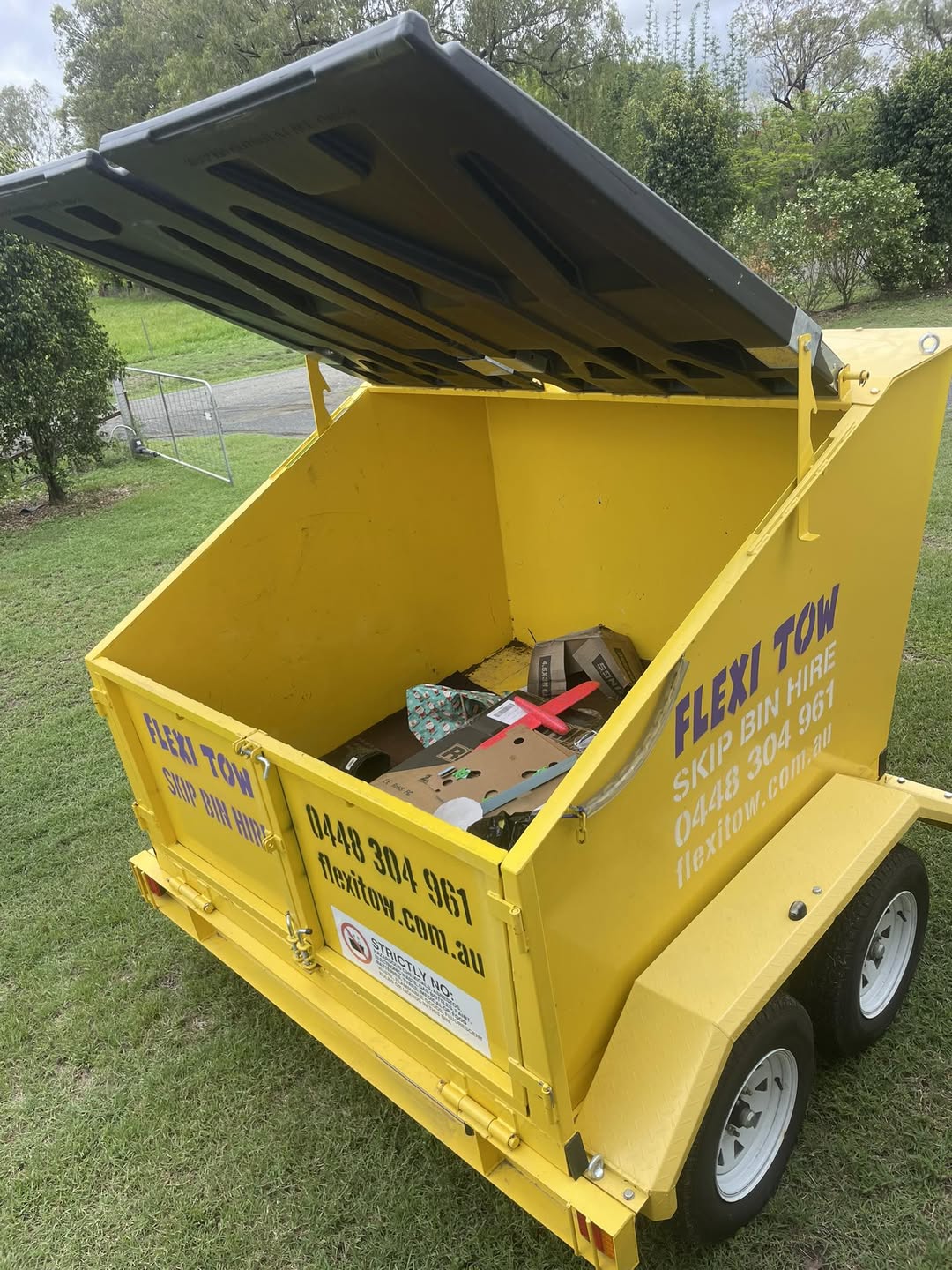Skip Bin with rubbish from New Years Event cleanup.